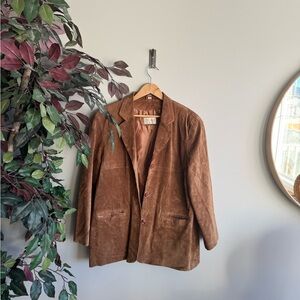 Vintage men’s large leather (lightweight)Braemar Suede Blazer